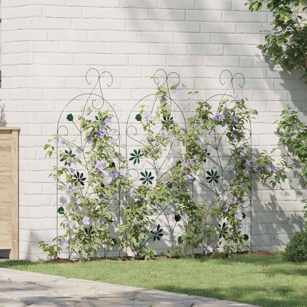 vidaXL Tr&auml;dg&aring;rdsst&auml;ngsel 3 pcs Gr&ouml;n 112 x 40 cm St&aring;l