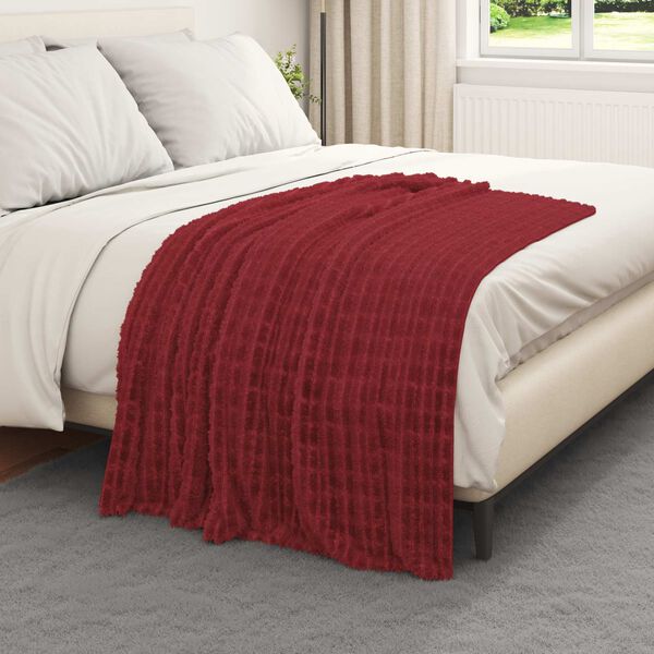 vidaXL Kastfilt Bordeaux R&ouml;d 150 x 130 cm Fleece