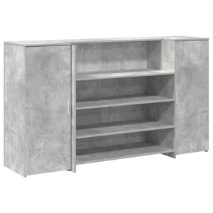 vidaXL Receptionsdisk betonggr&aring; 180x50x103,5 cm konstruerat tr&auml;