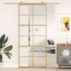 vidaXL Skjutd&ouml;rr guld 90x205 cm klart ESG-glas och aluminium