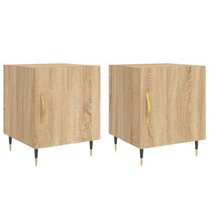 vidaXL S&auml;ngbord 2 st sonoma-ek 40x40x50 cm konstruerat tr&auml;