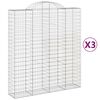 vidaXL Gabioner b&aring;gformade 3 st 200x50x220/240 cm galvaniserat j&auml;rn