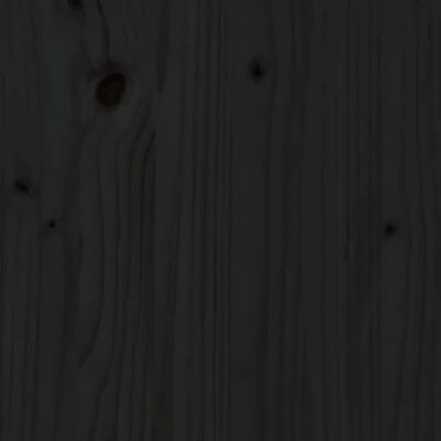 vidaXL Sängram LED svart 140x190 cm massivt trä