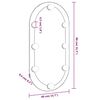 vidaXL Spegel med LED-lampor 80x40 cm glas oval