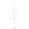 vidaXL LED-julgran med ljusslinga Vit 18 x 18 x 120 cm St&aring;l