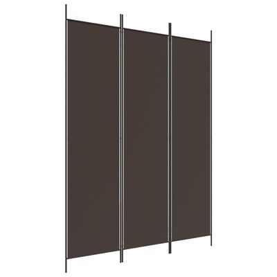 vidaXL Rumsavdelare 3 paneler 150 x 200 cm brun tyg