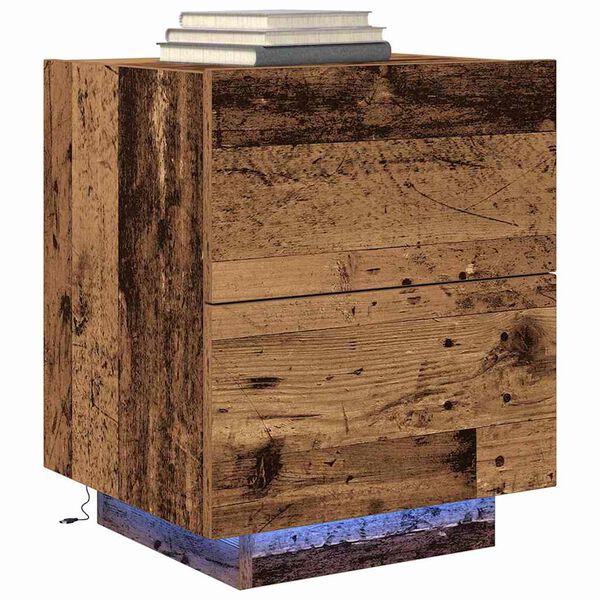 vidaXL Nattduksbord Gammalt tr&auml; 45 x 40 x 55 cm Konstruerat tr&auml;