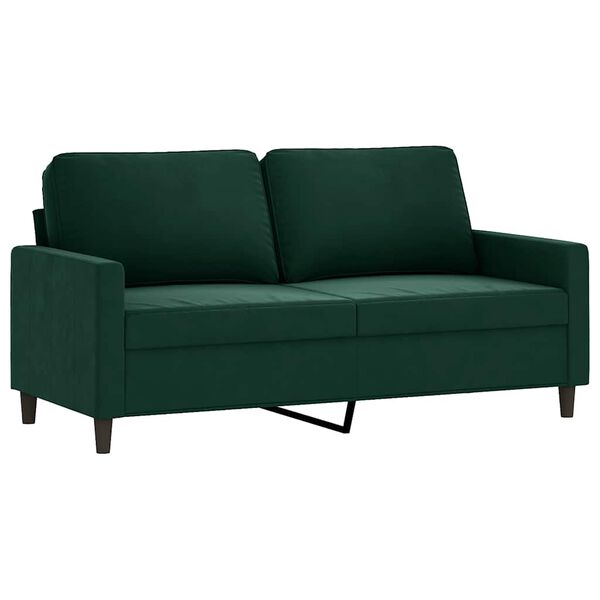 vidaXL Soffa 2-sits m&ouml;rkgr&ouml;n 140 cm sammet