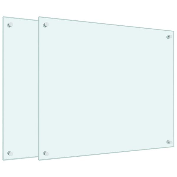 vidaXL St&auml;nkskydd 2 st vit 70x60 cm h&auml;rdat glas