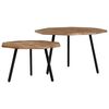 vidaXL Soffbord 2 st hexagonala &aring;tervunnen teak