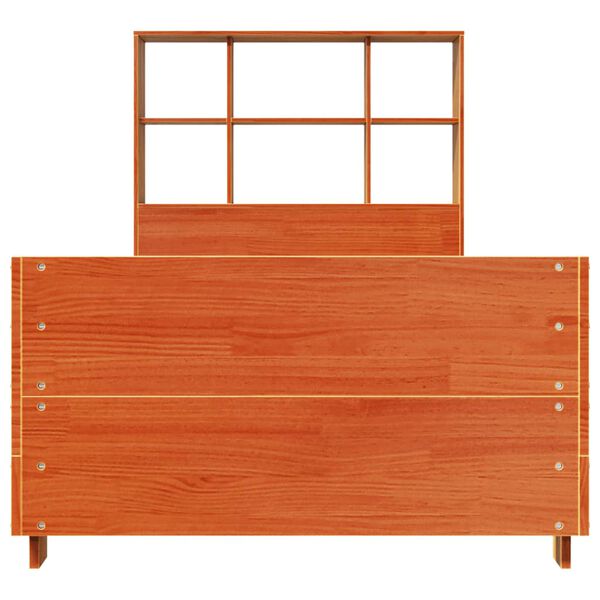 vidaXL S&auml;ngram utan madrass vaxad brun 90x190 cm massiv furu