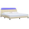 vidaXL Bed Frame without Mattress "Hanko" Cream 200x200cm Fabric