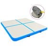 vidaXL Uppbl&aring;sbar gymnastikmatta med pump 200x200x15 cm PVC bl&aring;