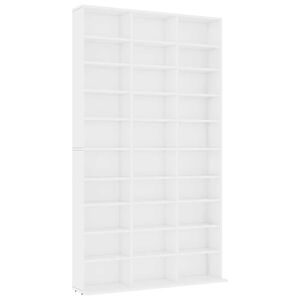 vidaXL CD-hylla vit 102x23x177,5 cm konstruerat tr&auml;