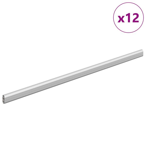 vidaXL Kl&auml;dst&aring;ng 12 pcs Silver 764 x 15 x 29 mm Aluminiumlegering
