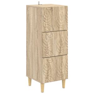 vidaXL L&aring;dans sk&aring;p Sonoma-ek 33 x 34,5 x 90 cm Konstruerat tr&auml;