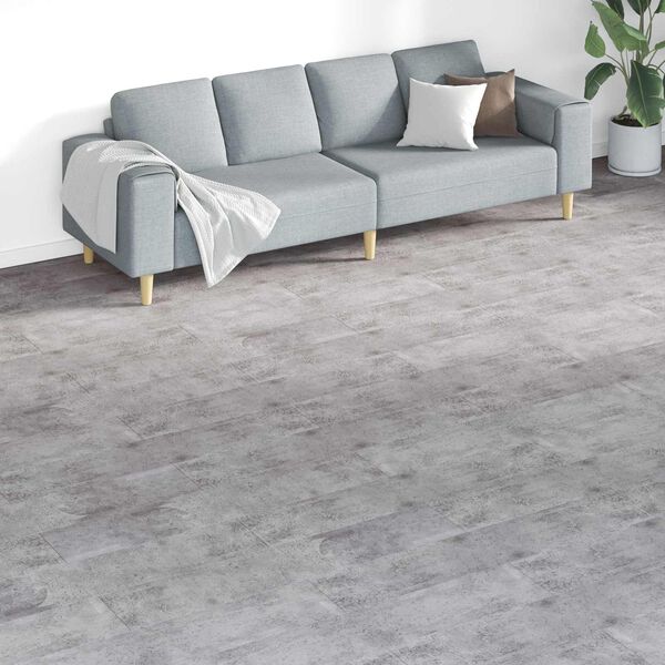 vidaXL Golvplankor 18 pcs Cement Brun 5,26 m&sup2; PVC