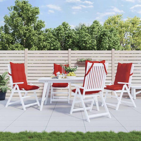 vidaXL Stolsdynor f&ouml;r stolar med h&ouml;g rygg 4 st r&ouml;d oxfordtyg