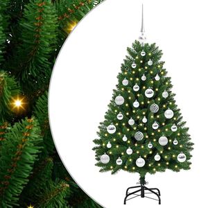 vidaXL Plast Hingad Julgran Gr&ouml;n 120 cm PVC och st&aring;l 150 LED-lampor