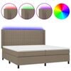 vidaXL Rams&auml;ng med madrass & LED taupe 200x200 cm tyg