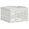 vidaXL 4-delad Hundlekhage 60 x 60 x 38 cm Plast Vit Hopf&auml;llbar