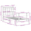 vidaXL S&auml;ng med bokhylla utan madrass 75x190cm massiv furu