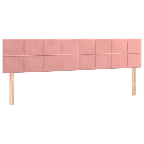 vidaXL Sänggavel LED rosa 160x5x78/88 cm sammet