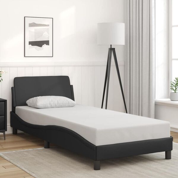vidaXL Bed Frame "Dover" Black 90x200 cm Faux Leather