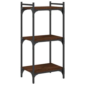 vidaXL Bokhylla 3 hyllplan brun ek 40x30x86 cm konstruerat tr&auml;