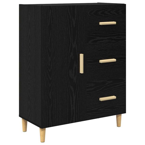 vidaXL Sideboard med l&aring;da Svart ek 34 x 69.5 x 90 cm Konstruerat tr&auml;