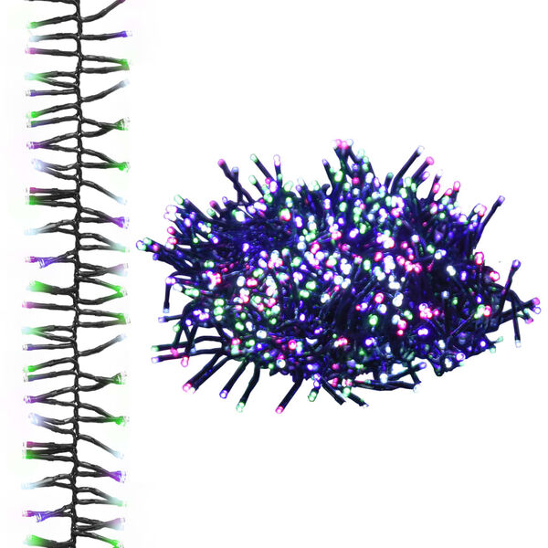 vidaXL Ljusslinga med 2000 LED cluster flerfärgad pastell 17 m PVC