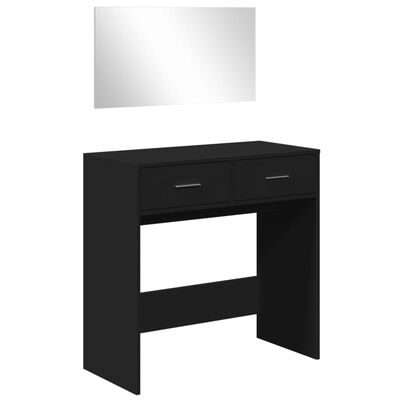 vidaXL Sminkbord med spegel svart 80x39x80 cm