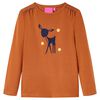 T-shirt med l&aring;nga &auml;rmar f&ouml;r barn konjaksbrun 140