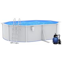 vidaXL Pool med sandfilterpump 490x360x120 cm