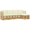 vidaXL Utomhussoffset 5 pcs Vit och gr&auml;dde 245 x 122,5 x 73 cm