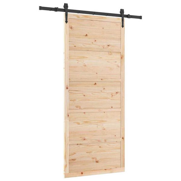 vidaXL Skjutdörr Naturfärg 80 x 208 cm Massiv furu