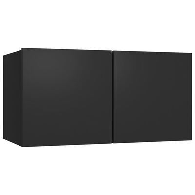 vidaXL TV-skåp 8 delar svart konstruerat trä