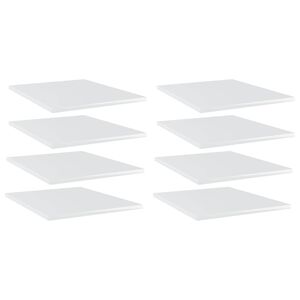 vidaXL Hyllplan 8 st vit h&ouml;gglans 40x50x1,5 cm konstruerat tr&auml;