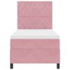 vidaXL LED Box S&auml;ng med madrass med huvudgavel Rosa 90 x 190 cm tyg