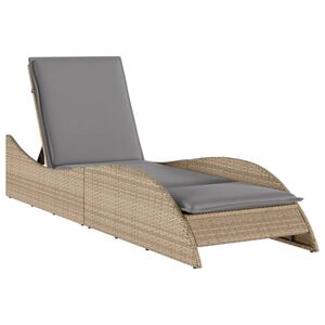 vidaXL Sols&auml;ng med dyna beige 60x205x73 cm konstrotting