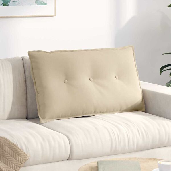 vidaXL Ryggkudde Kr&auml;m 80 x 50 cm Mikrofiber Tyg