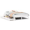 vidaXL S&auml;ngram med l&aring;dor vit 150x200 cm massiv furu