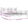 vidaXL Sängram med huvudgavel och fotgavel svart metall 183x213 cm