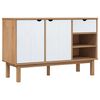vidaXL Sk&auml;nk OTTA brun&vit 114x43x73,5 cm massiv furu