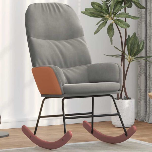 vidaXL Gungstol ljusgrå sammet