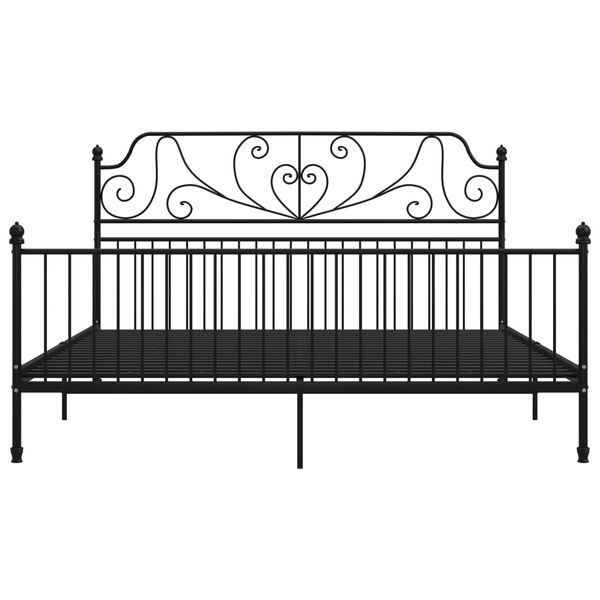 vidaXL Sängram utan madrass svart metall 180x200 cm