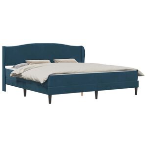 vidaXL S&auml;ngram med huvudgavel Bl&aring; 200 x 200 cm Sammet