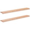 vidaXL F&ouml;nsterbr&auml;dor 2 st Naturlig 120 x 20 x 2 cm Massivt boktr&auml;