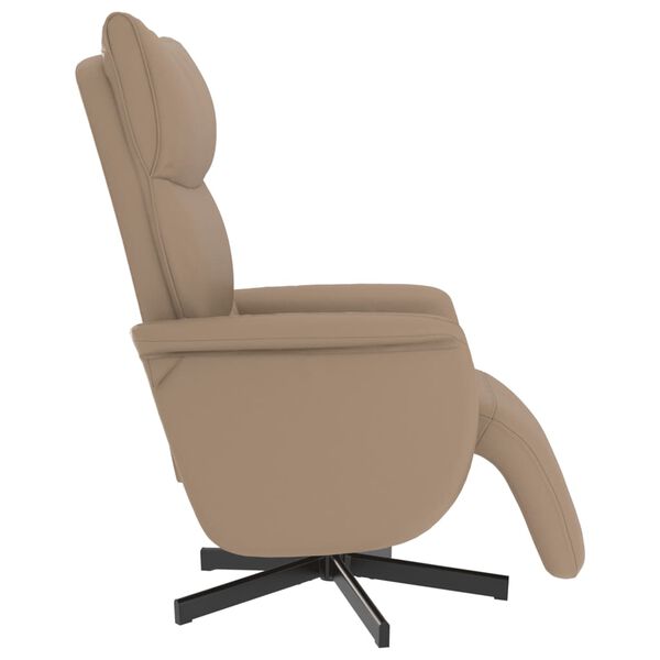 vidaXL Reclinerf&aring;t&ouml;lj med fotst&ouml;d cappuccino konstl&auml;der