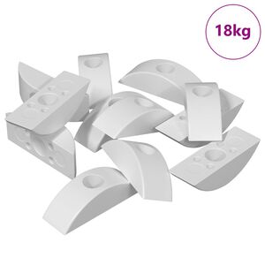 vidaXL Halvm&aring;nebricka 18 pcs Vit M6 Polypropylen